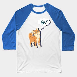 Thoughtful Shiba Inu Baseball T-Shirt